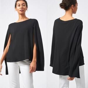 Kal Rieman Cape Sweatshirt Boat Neck Pullover Black L NWT